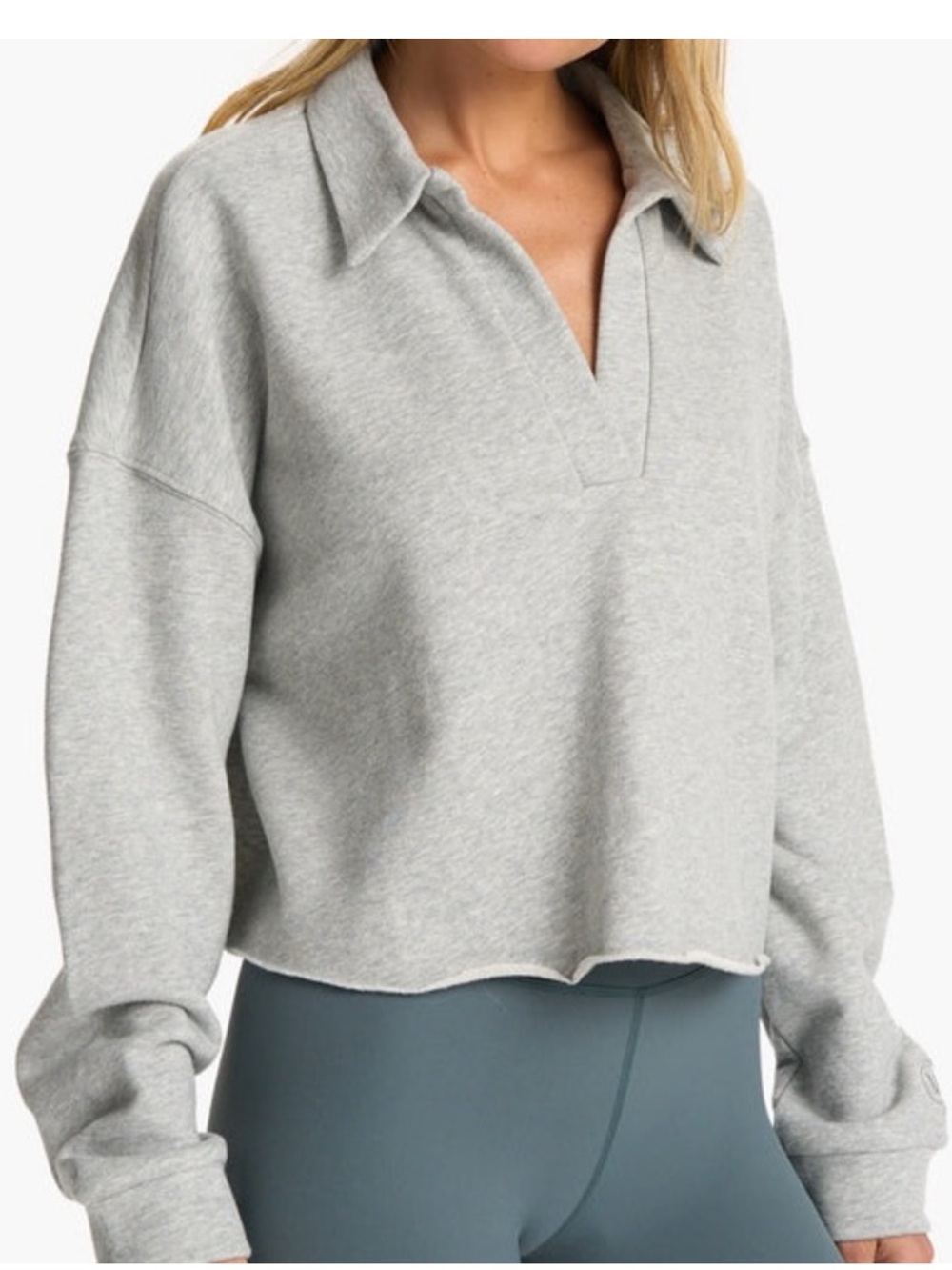 Vuori Sedona Polo Light Gray Pullover Sweatshirt Medium - Picture 3 of 13